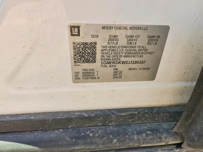 2018 CHEVROLET TRAVERSE LT  