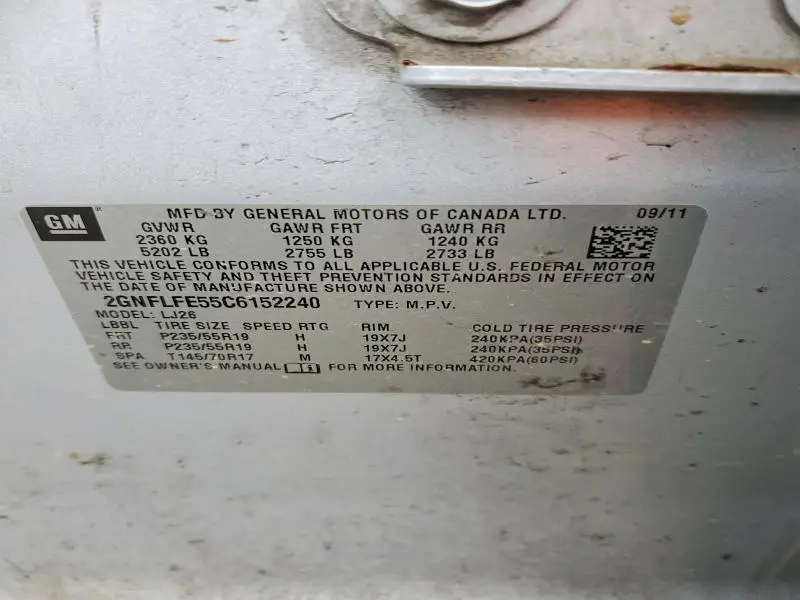 2012 CHEVROLET EQUINOX LTZ  