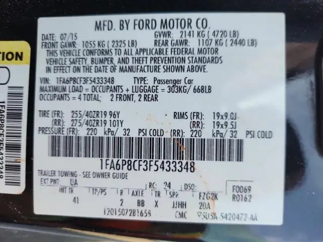 2015 FORD MUSTANG GT