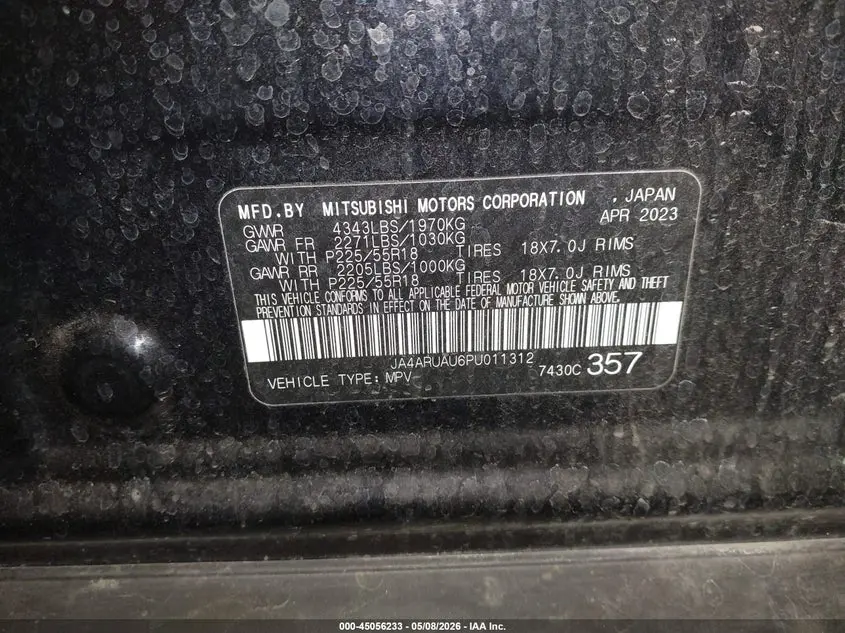 2023 MITSUBISHI OUTLANDER SPORT 2.0 ES AWC/2.0 LE AWC/2.0 RALLIART AWC/2.0 S AWC/2.0 SE AWC
