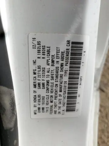 2016 HONDA ACCORD LX-S  