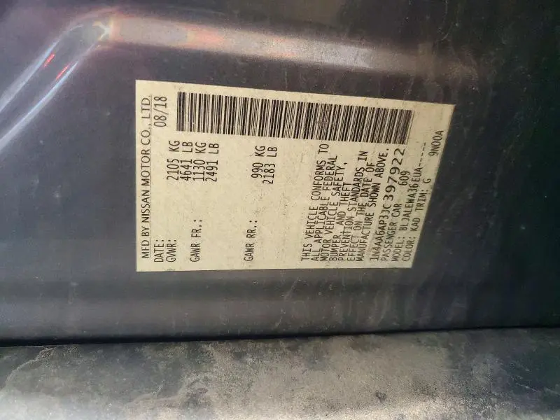 2018 NISSAN MAXIMA 3.5 SL  