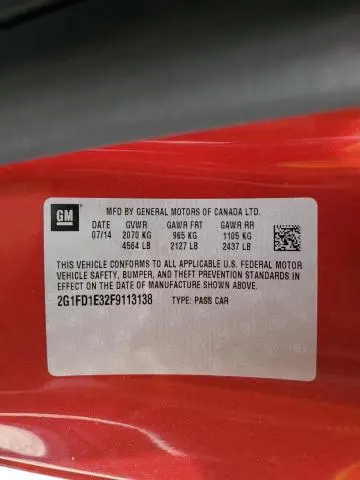 2015 CHEVROLET CAMARO LT  