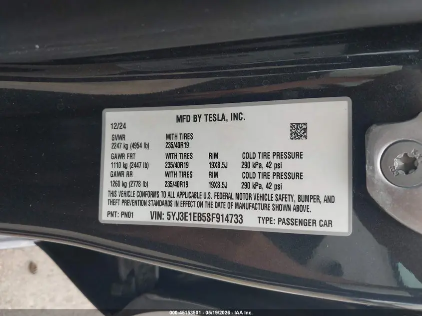 2025 TESLA MODEL 3 LONG RANGE ALL-WHEEL DRIVE