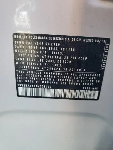 2018 VOLKSWAGEN TIGUAN SE  