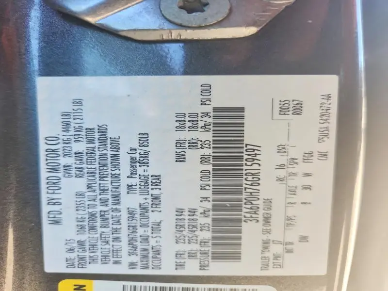 2016 FORD FUSION SE  