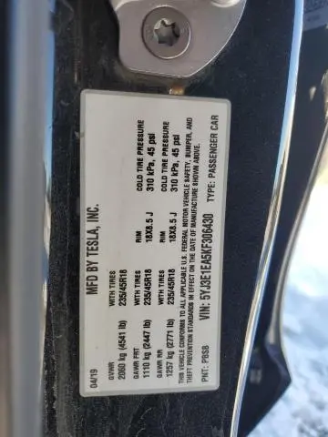 2019 TESLA MODEL 3 