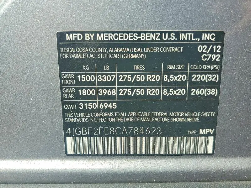 2012 MERCEDES-BENZ GL 350 BLUETEC  