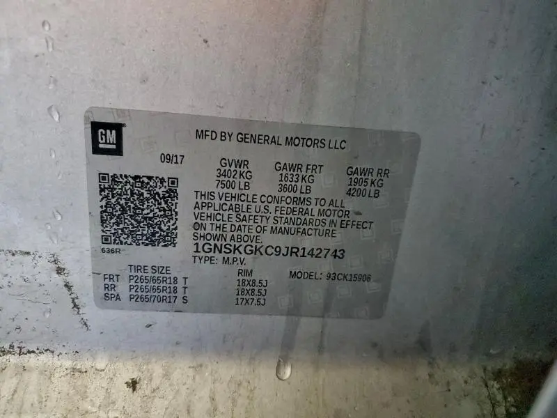 2018 CHEVROLET SUBURBAN K1500 LS  