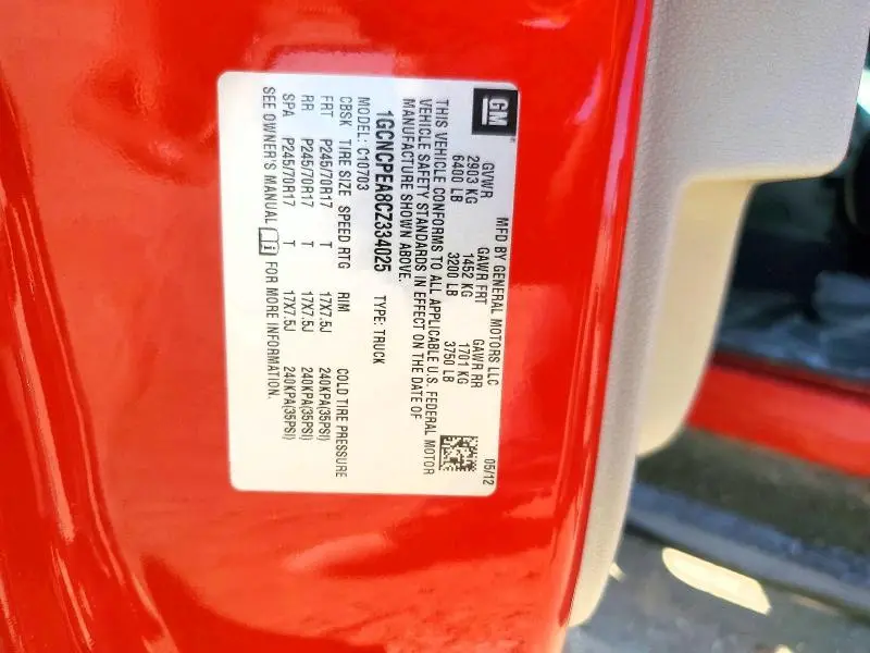 2012 CHEVROLET SILVERADO C1500  