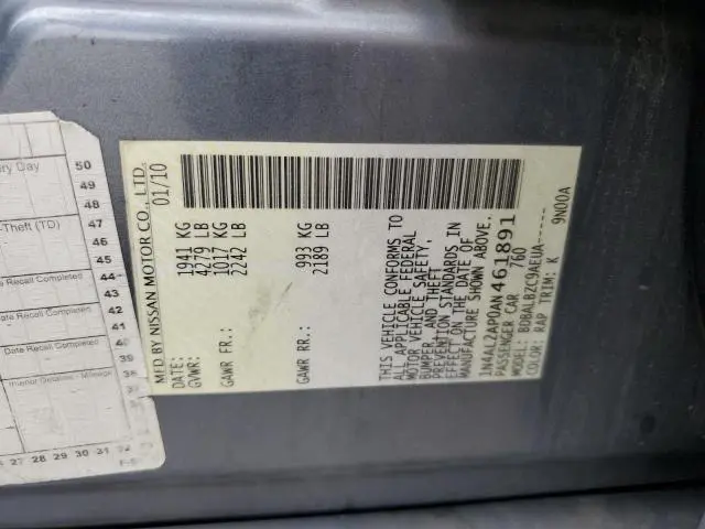 2010 NISSAN ALTIMA BASE  