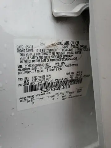 2011 FORD FLEX SEL  