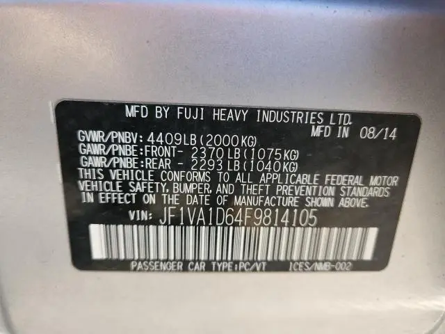 2015 SUBARU WRX PREMIUM  