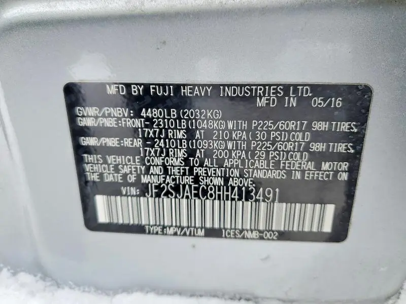 2017 SUBARU FORESTER 2.5I PREMIUM  