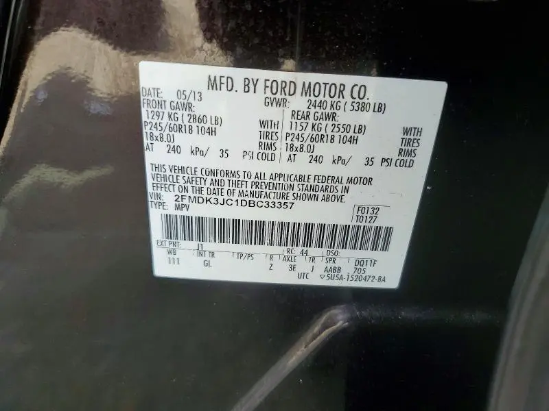 2013 FORD EDGE SEL  