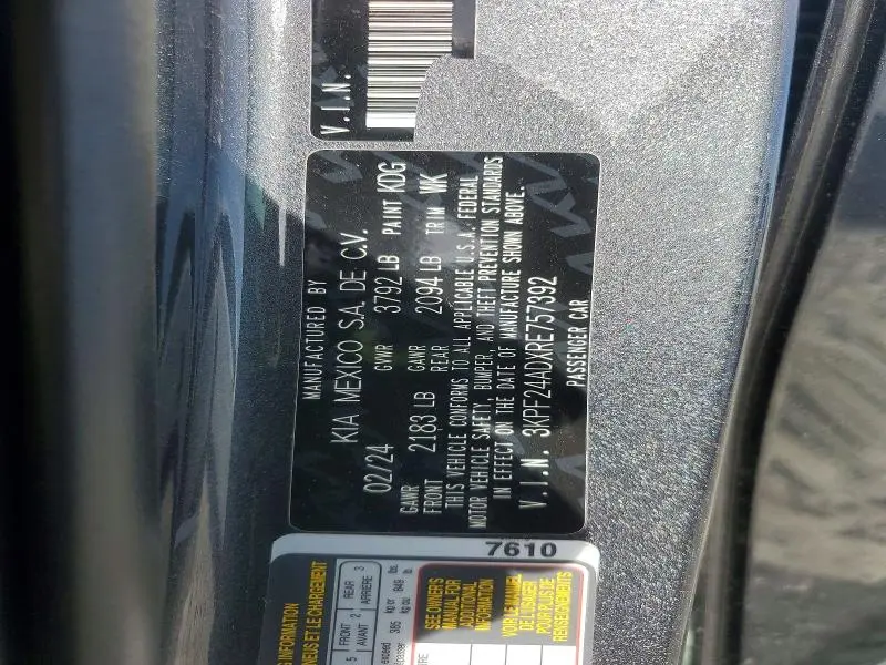 2024 KIA FORTE LXS  