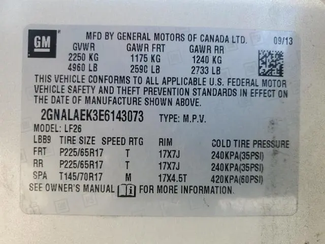 2014 CHEVROLET EQUINOX LS  