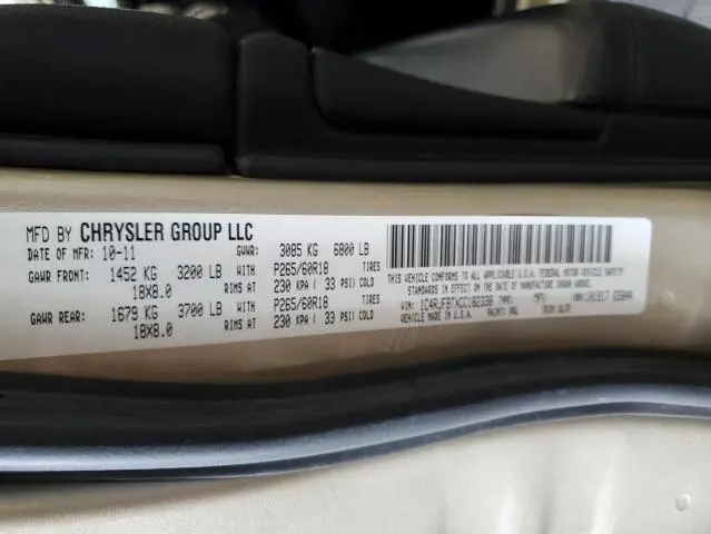 2012 JEEP GRAND CHEROKEE LIMITED  