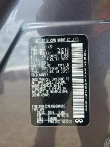 2022 INFINITI QX80 LUXE  