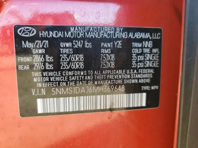 2021 HYUNDAI SANTA FE SE  