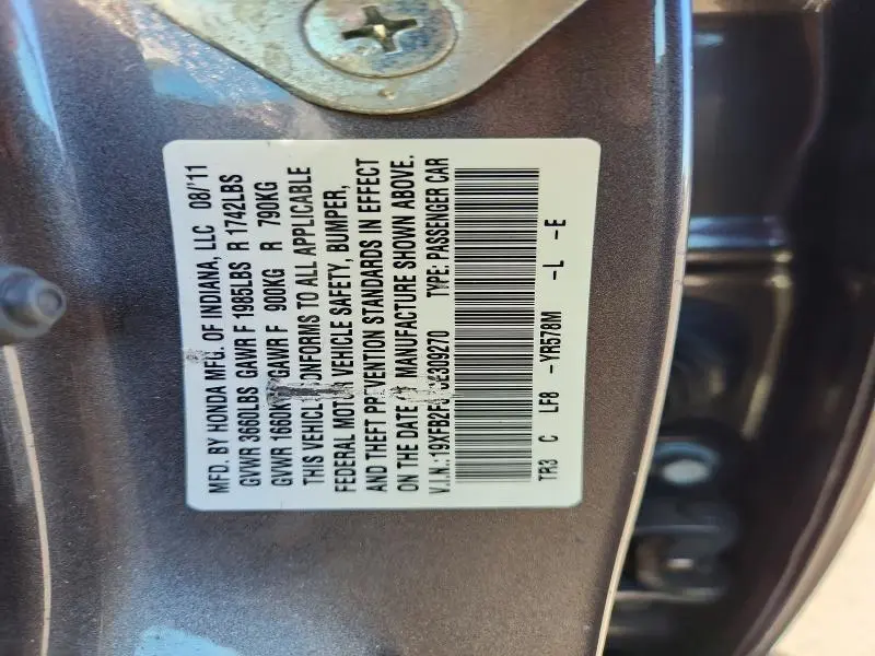 2012 HONDA CIVIC LX  