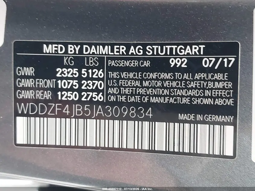 2018 MERCEDES-BENZ E 300  