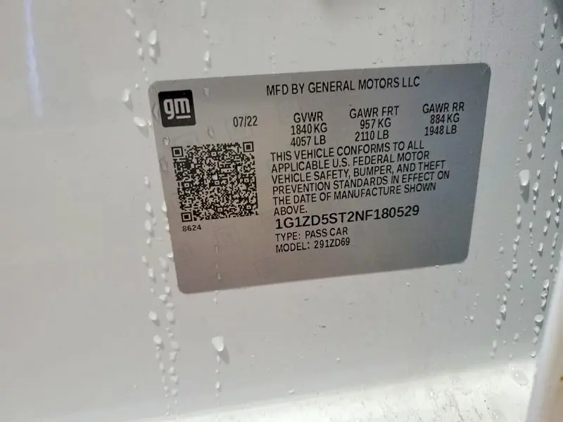 2022 CHEVROLET MALIBU LT  