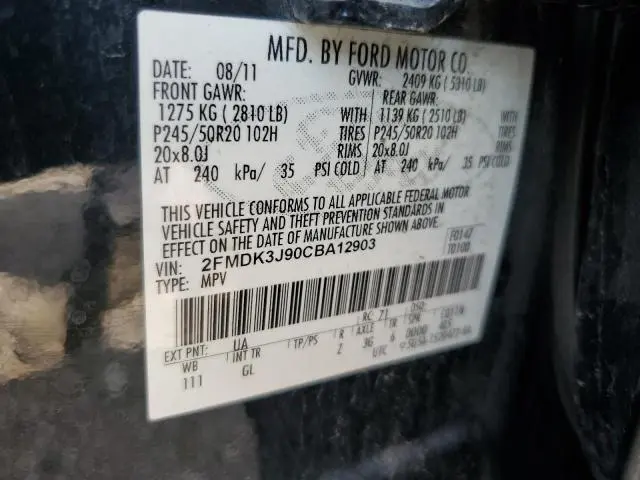 2012 FORD EDGE SEL  