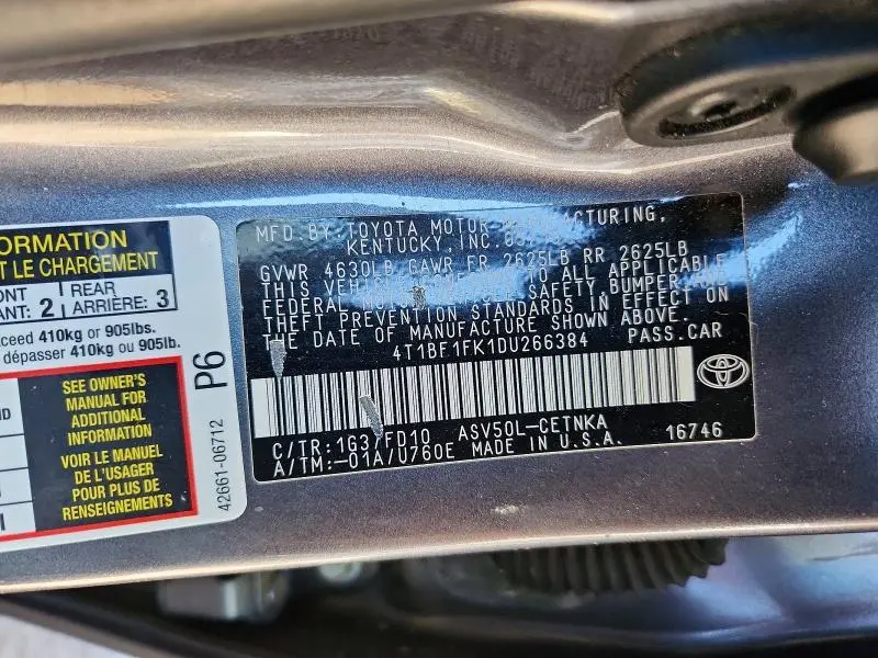 2013 TOYOTA CAMRY LE  