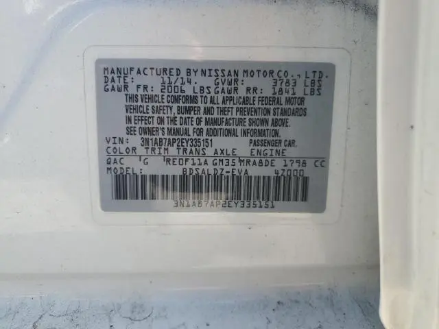 2014 NISSAN SENTRA S  