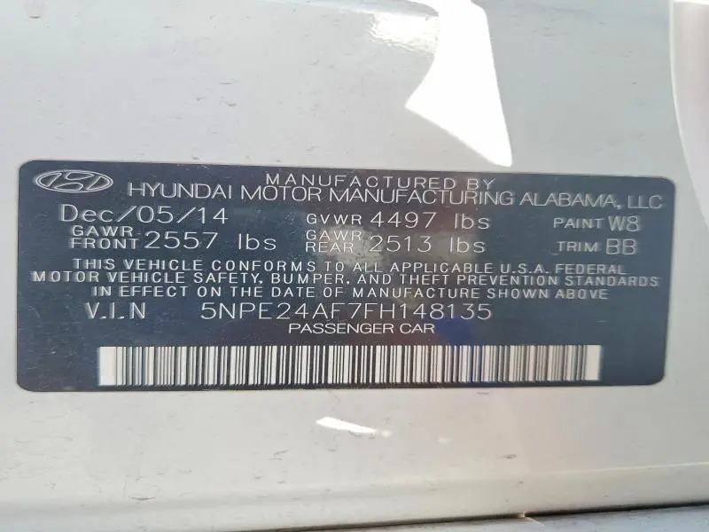 2015 HYUNDAI SONATA SE  