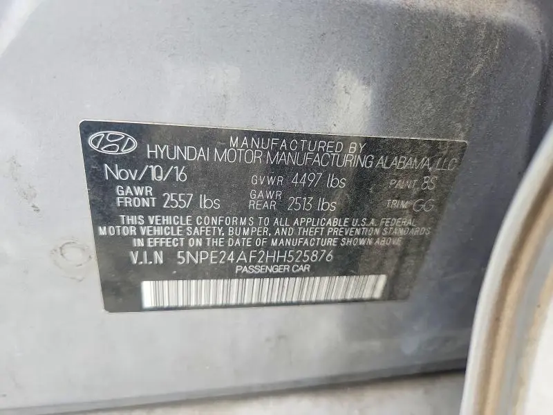 2017 HYUNDAI SONATA SE  