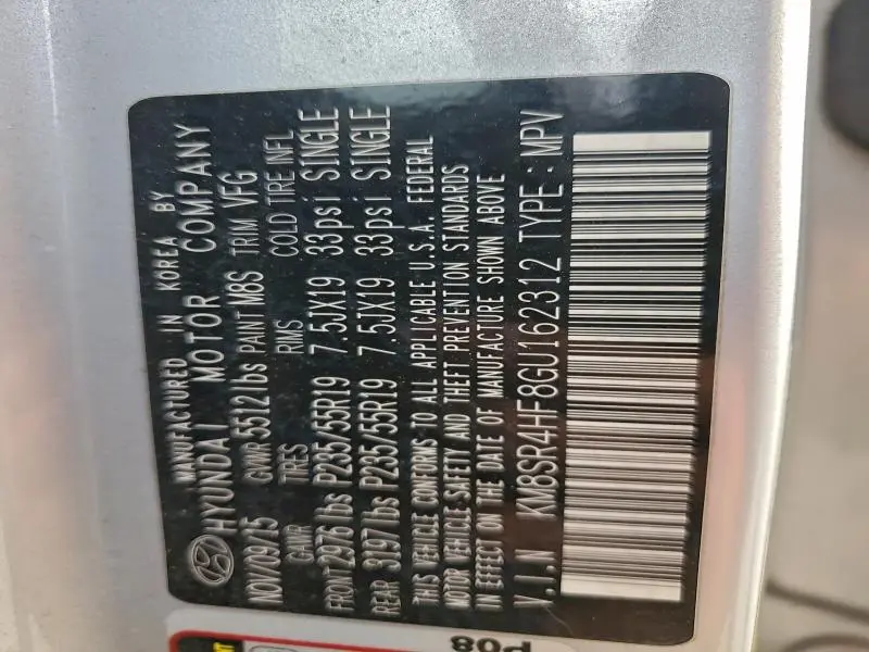 2016 HYUNDAI SANTA FE SE ULTIMATE  