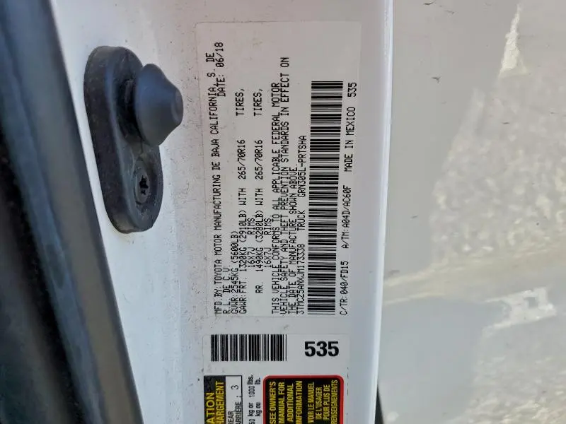 2018 TOYOTA TACOMA DOUBLE CAB  