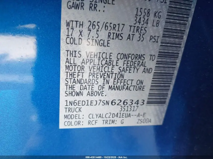 2025 NISSAN FRONTIER SV 4X2