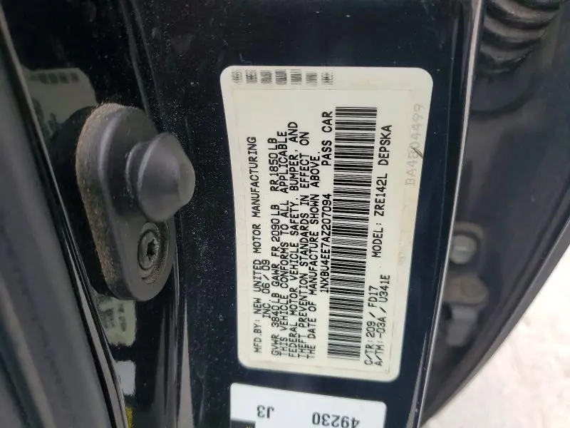 2010 TOYOTA COROLLA   