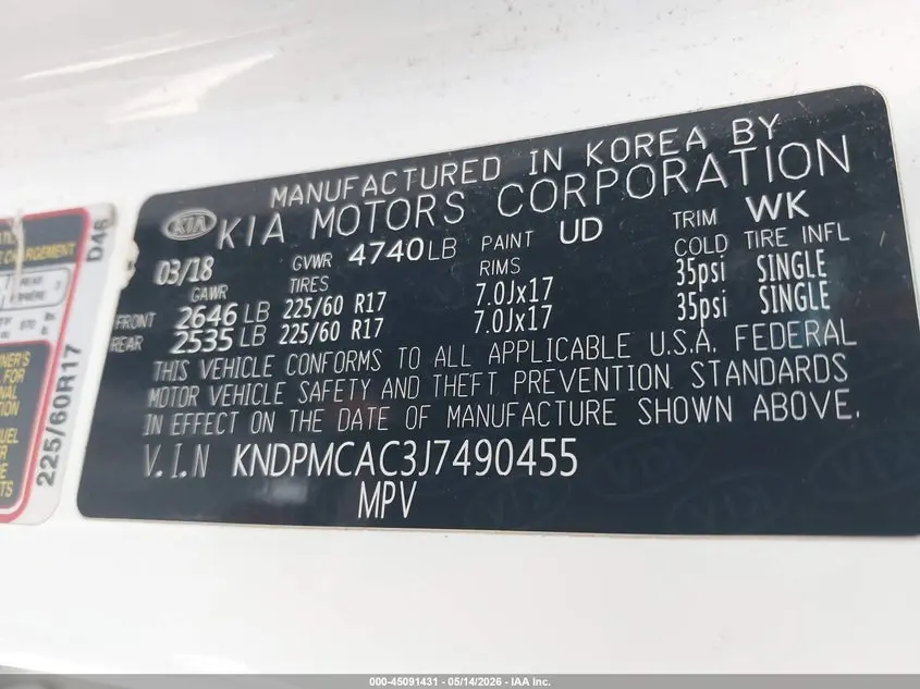 2018 KIA SPORTAGE LX
