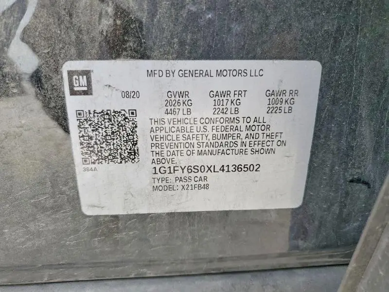 2020 CHEVROLET BOLT EV LT  