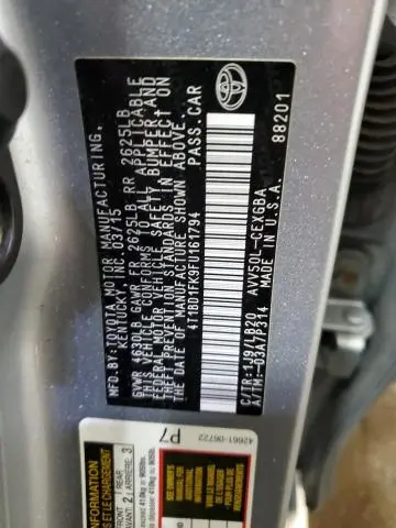 2015 TOYOTA CAMRY HYBRID  