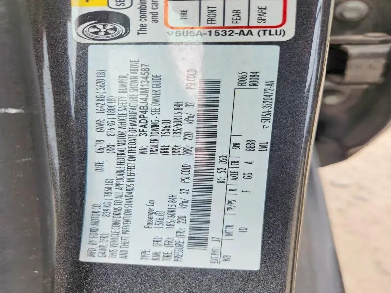 2018 FORD FIESTA SE  