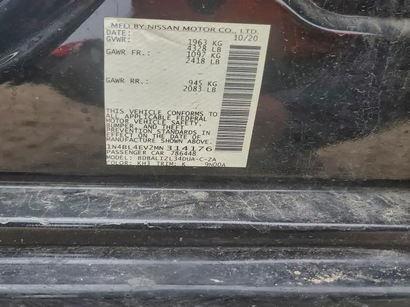 2021 NISSAN ALTIMA SL  