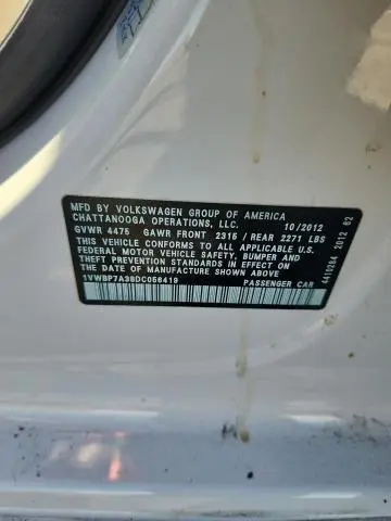 2013 VOLKSWAGEN PASSAT SE