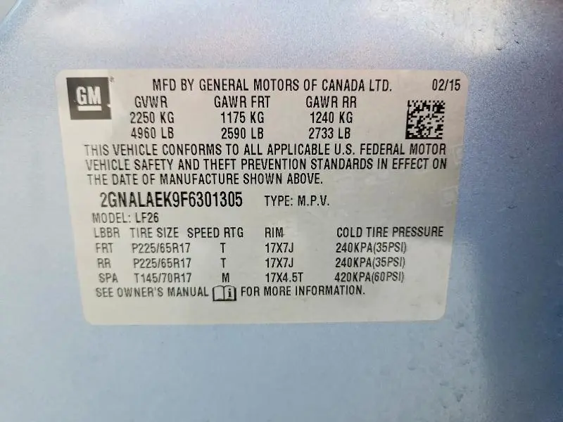 2015 CHEVROLET EQUINOX LS  