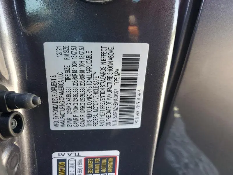 2022 HONDA CR-V EXL  