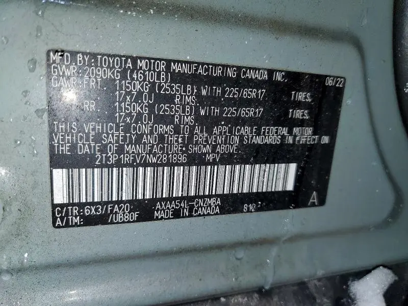 2022 TOYOTA RAV4 XLE  