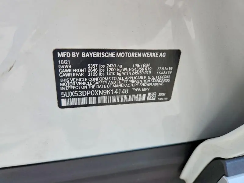 2022 BMW X3 XDRIVE30I  