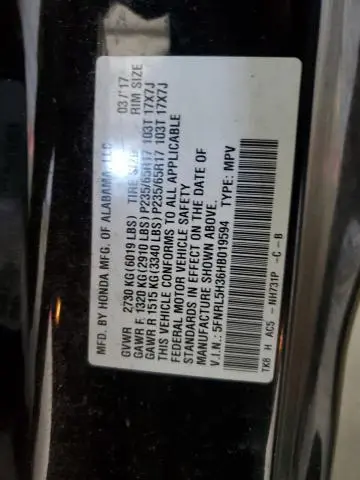 2017 HONDA ODYSSEY SE