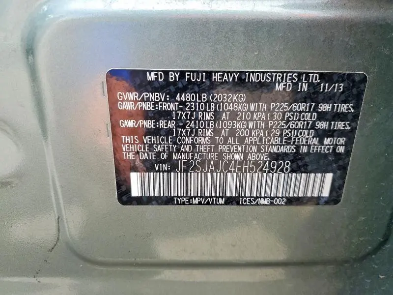 2014 SUBARU FORESTER   