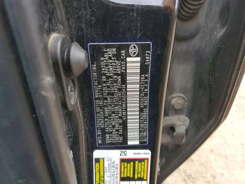 2018 TOYOTA CAMRY SE  