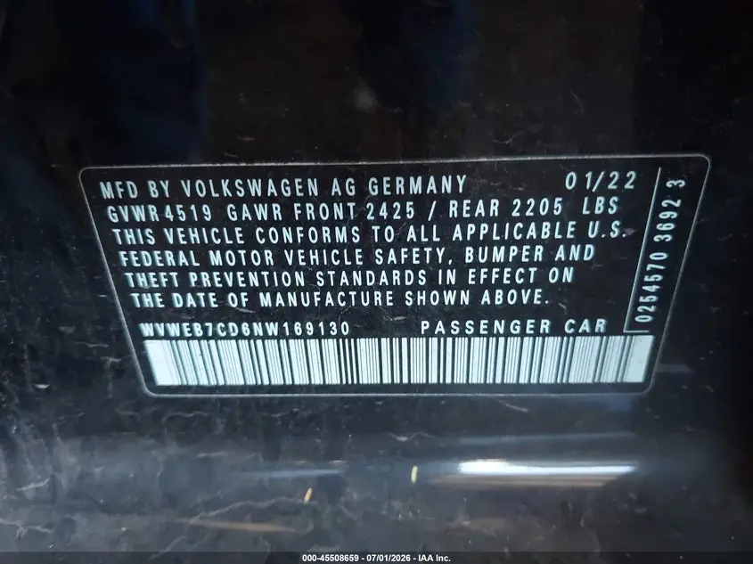 2022 VOLKSWAGEN GOLF R 2.0T